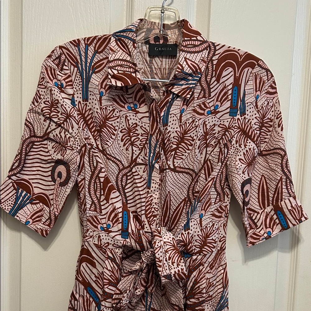 Gracia Dark Red and Pink Dress